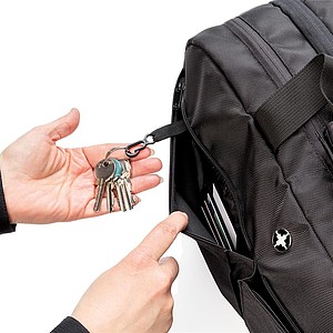 Swiss Peak RFID duffle with suitcase opening, black