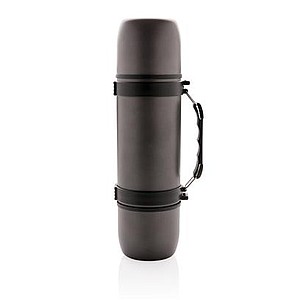 Swiss Peak vacuum flask with 2 cups, grey