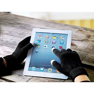 Tactile gloves for smartphones, black