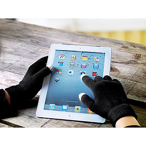 Tactile gloves for smartphones, black