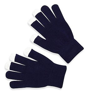 Tactile gloves for smartphones, blue