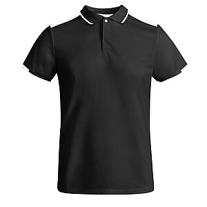 Tamil short sleeve mens sports polo, black, size L
