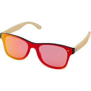 Tan sunglasses with bamboo temples, yellow