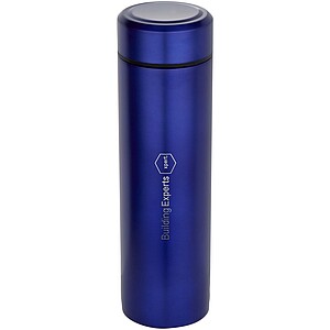 Taylor 450 ml double wall stainless steel flask with tea strainer, blue