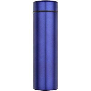 Taylor 450 ml double wall stainless steel flask with tea strainer, blue