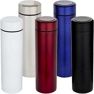 Taylor 450 ml double wall stainless steel flask with tea strainer, blue