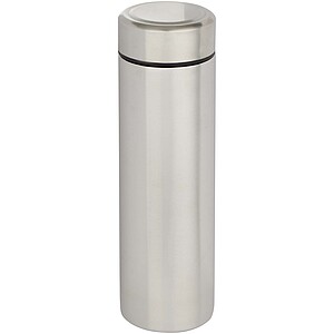 Taylor 450 ml double wall stainless steel flask with tea strainer, matted silver