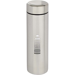 Taylor 450 ml double wall stainless steel flask with tea strainer, matted silver