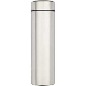Taylor 450 ml double wall stainless steel flask with tea strainer, matted silver
