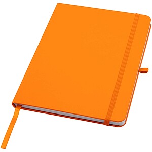 Teak A5 recycled hard cover notebook with lined pages, orange