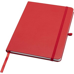 Teak A5 recycled hard cover notebook with lined pages, red
