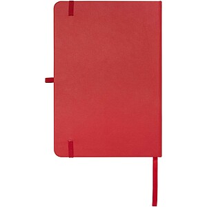 Teak A5 recycled hard cover notebook with lined pages, red