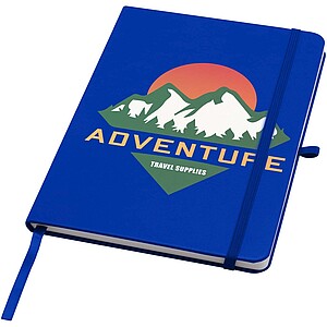 Teak A5 recycled hard cover notebook with lined pages, royal blue