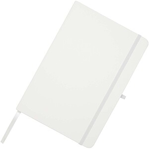 Teak A5 recycled hard cover notebook with lined pages, white