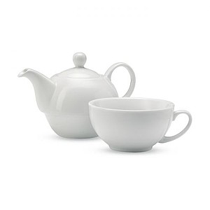 Teapot and cup set, white
