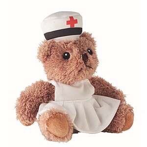 Teddy bear plush nurse, white