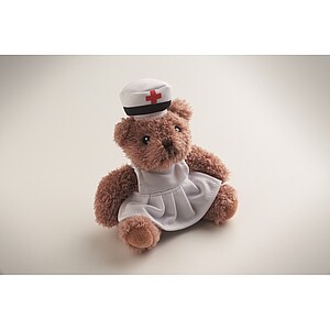 Teddy bear plush nurse, white