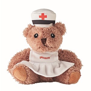 Teddy bear plush nurse, white