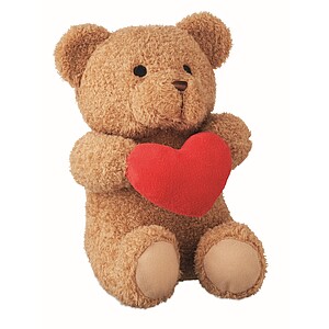 Teddy bear with heart 23cm, red