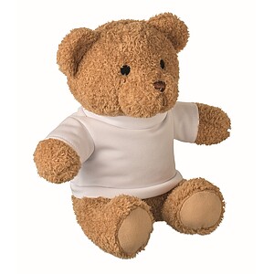 Teddy bear with t-shirt 23 cm, white