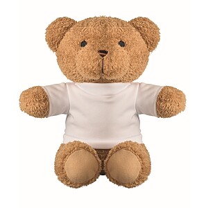 Teddy bear with t-shirt 23 cm, white
