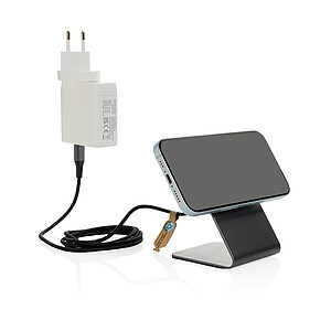 Terra aluminium 15W magnetic wireless charging phone stand, grey