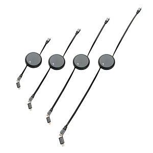 Terra RCS recycled aluminium retractable 240W 2-in-1 cable, black