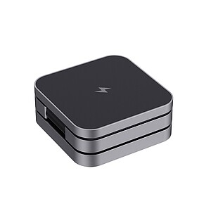 Terra RCS recycled aluminum foldable 3 in 1 15W charger, grey