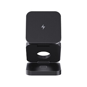 Terra RCS recycled aluminum foldable 3 in 1 15W charger, grey