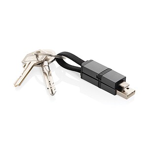 Terra recycled aluminum 4 in 1 60W fast charging cable, grey