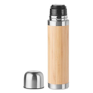 Thermoflask with bamboo cover
