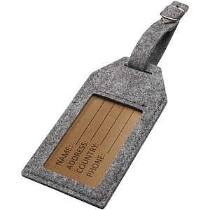 Tie luggage tag, grey