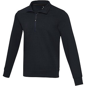 Tin unisex Aware™ recycled quarter zip sweater, navy