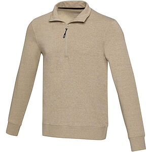 Tin unisex Aware™ recycled quarter zip sweater, oatmeal