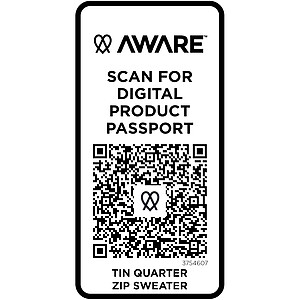 Tin unisex Aware™ recycled quarter zip sweater, oatmeal