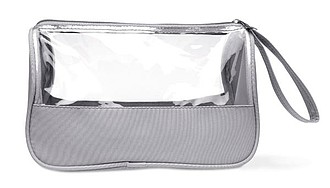 Toiletry bag microfibre w PVC, grey