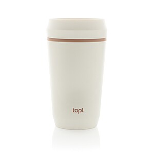 Topl Recycled Plastic To Go Tumbler Patented 360 Lid 354ml, brown