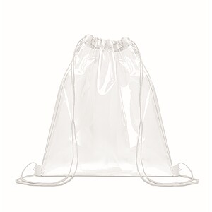 Transparent drawstring bag, white