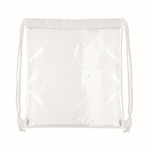 Transparent drawstring bag, white