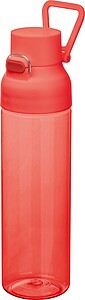 Transparent tritan bottle, 750 ml, red