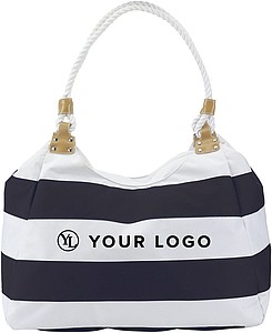 Travel bag with rope handlesBlue/white