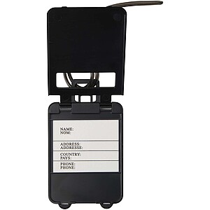 Traveler luggage tag, black