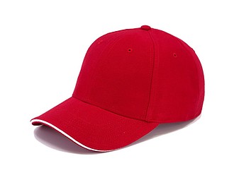 Trendy cap with sandwich visor, red