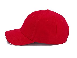 Trendy cap with sandwich visor, red
