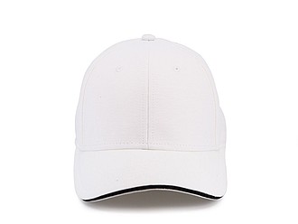 Trendy cap with sandwich visor, white
