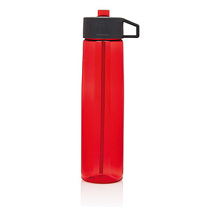 Tritan bottle with straw, red