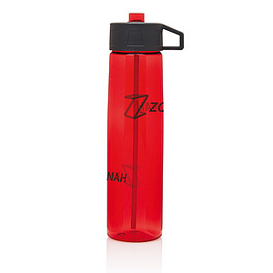 Tritan bottle with straw, red