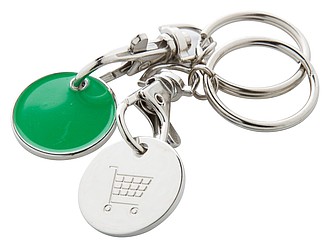 Trolley coin keyring, green