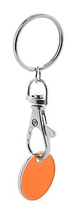 Trolley coin keyring, orange