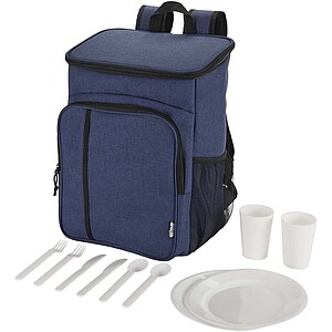 Tundra GRS recycled picnic cooler backpack with cutlery set 20L, heather navy